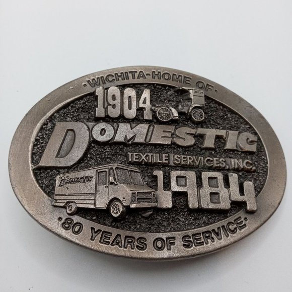 Laundry Service Buckle Wichita KS Domestic Textile Services Kansas Cargo Vintage - Picture 5 of 9